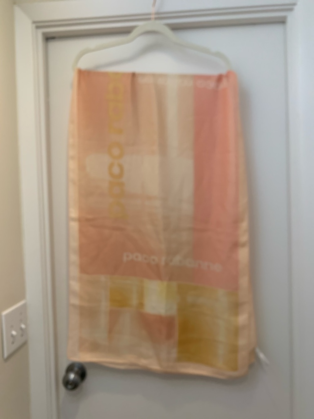 Silk Scarf in Peach & Cream